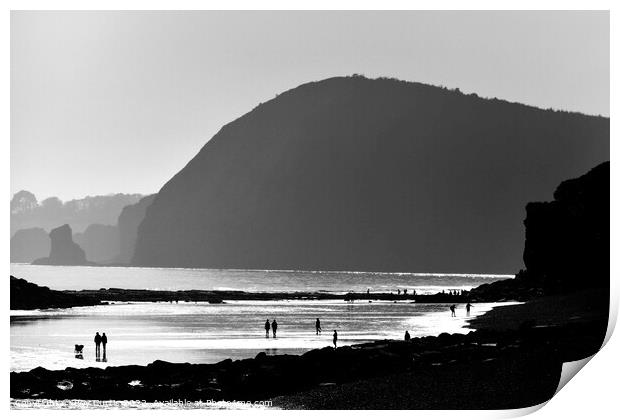 Sidmouth Silhouettes 3 Print by Roy Curtis