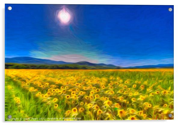 Sunflower Field Of Art      Acrylic by David Pyatt