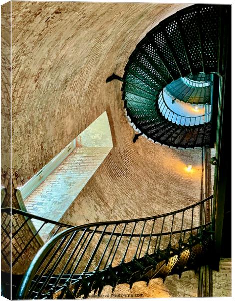 Currituck Beach Lighthouse Staircase (OBX) Canvas Print by John Chase