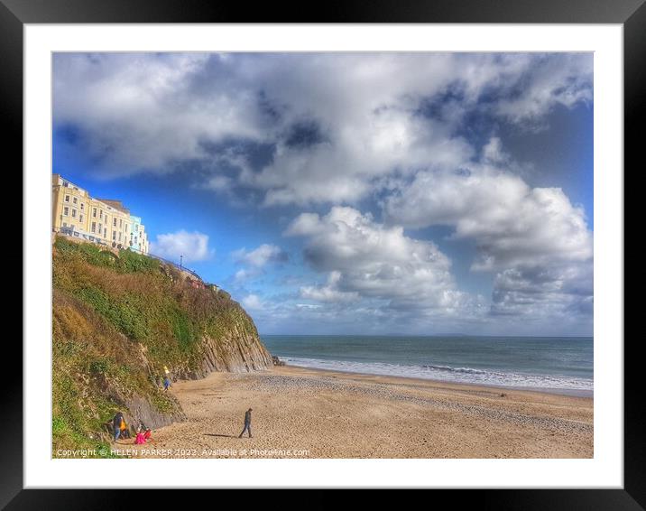 Tenby Beach  Framed Mounted Print by HELEN PARKER