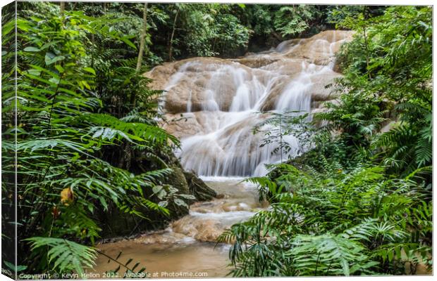  Sri Sangwan waterfall, Chiang Mai, Thailand Canvas Print by Kevin Hellon