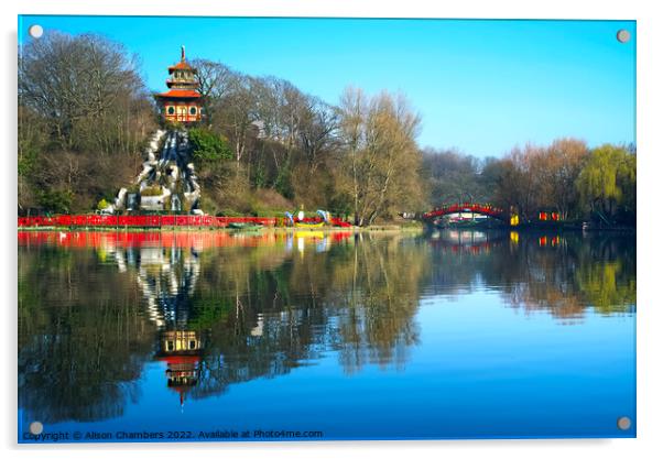 Peasholm Park Scarborough  Acrylic by Alison Chambers