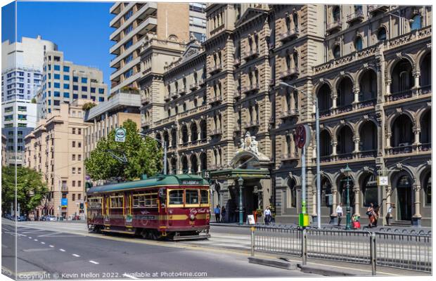 City Circle Tram on Spring Street, Melbourne, Vict Canvas Print by Kevin Hellon