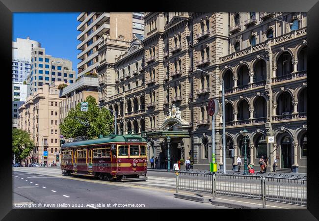 City Circle Tram on Spring Street, Melbourne, Vict Framed Print by Kevin Hellon