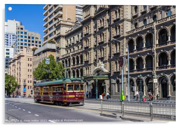 City Circle Tram on Spring Street, Melbourne, Vict Acrylic by Kevin Hellon