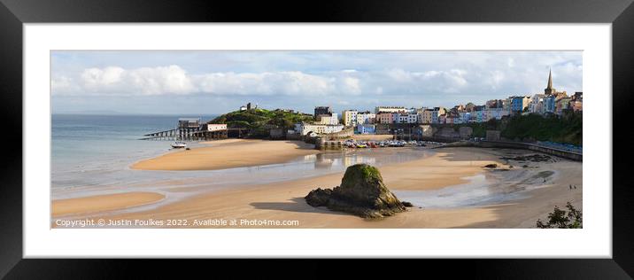 Tenby Panorama, Pembrokeshire Framed Mounted Print by Justin Foulkes