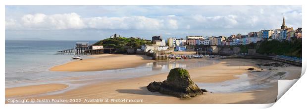 Tenby Panorama, Pembrokeshire Print by Justin Foulkes