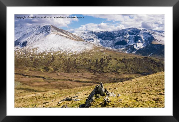 Carneddau Mountains Snowdonia Wales Framed Mounted Print by Pearl Bucknall