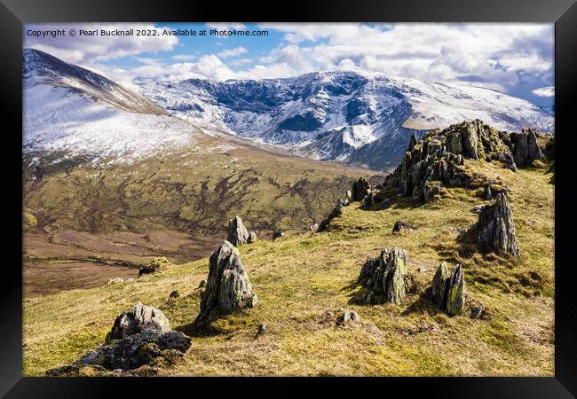 Carneddau Mountain Landscape Snowdonia Wales Framed Print by Pearl Bucknall