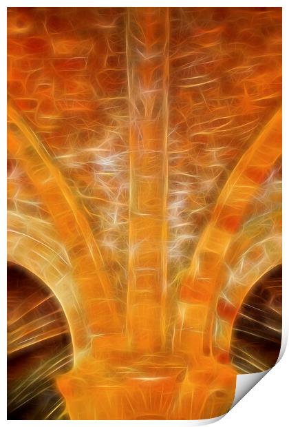 Cistercian architecture Cloisters - Shekinah Glory Abstract Print by Glen Allen