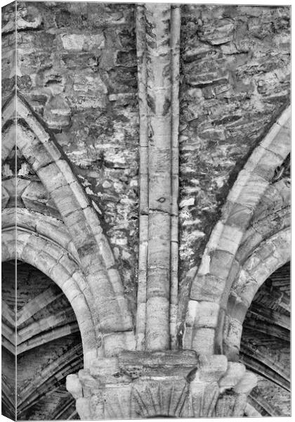 Cistercian architecture Cloisters Mono Canvas Print by Glen Allen