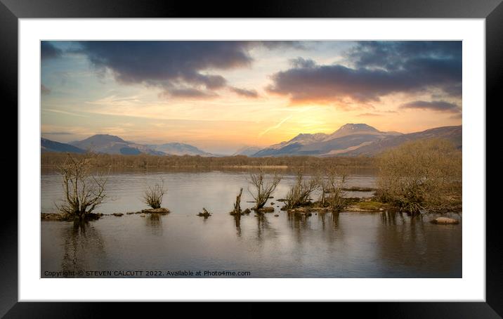 Loch Lomond Sunset Framed Mounted Print by STEVEN CALCUTT