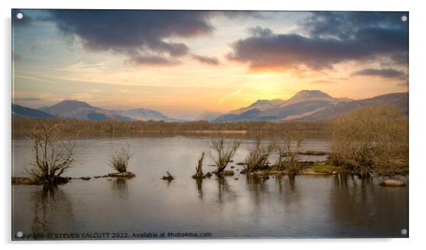 Loch Lomond Sunset Acrylic by STEVEN CALCUTT