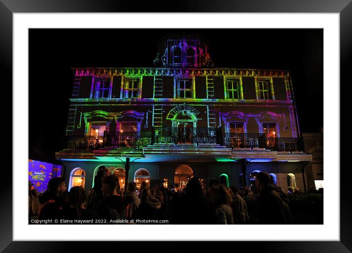 The Pier Hotel in Harwich illuminated at night Framed Mounted Print by Elaine Hayward