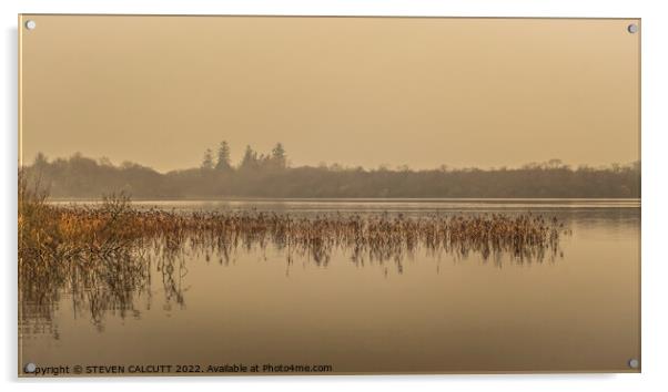 Scottish Loch Early Morning. Acrylic by STEVEN CALCUTT