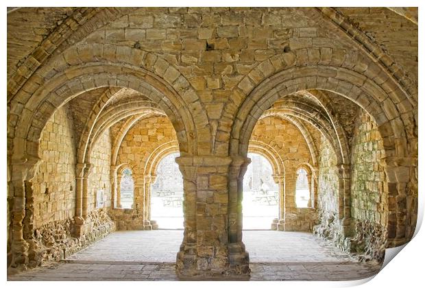 Cistercian architecture Kirkstall Abbey Leeds Print by Glen Allen