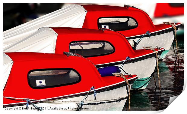 Red Boats, Lyme Regis Canvases & Prints Print by Keith Towers Canvases & Prints