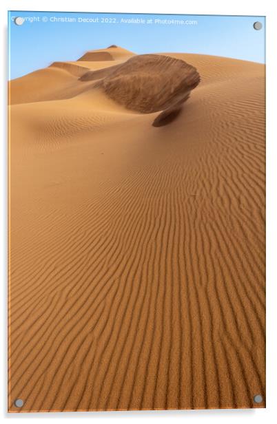 Erg Chebbi, sand desert of Merzouga, southeast of Morocco. Acrylic by Christian Decout