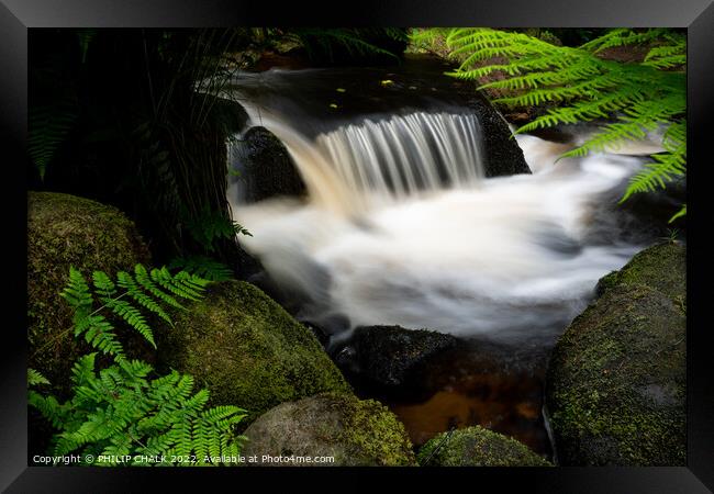 Babbling brook in the peak district 695 Framed Print by PHILIP CHALK