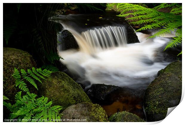 Babbling brook in the peak district 695 Print by PHILIP CHALK