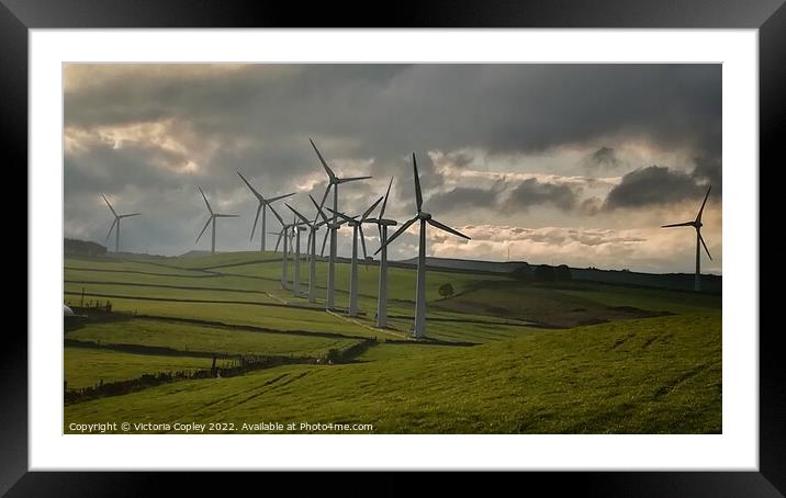 Royd Moor Wind Farm Framed Mounted Print by Victoria Copley