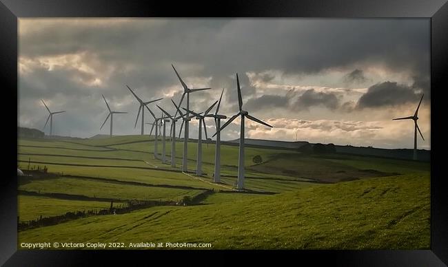 Royd Moor Wind Farm Framed Print by Victoria Copley