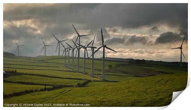 Royd Moor Wind Farm Print by Victoria Copley