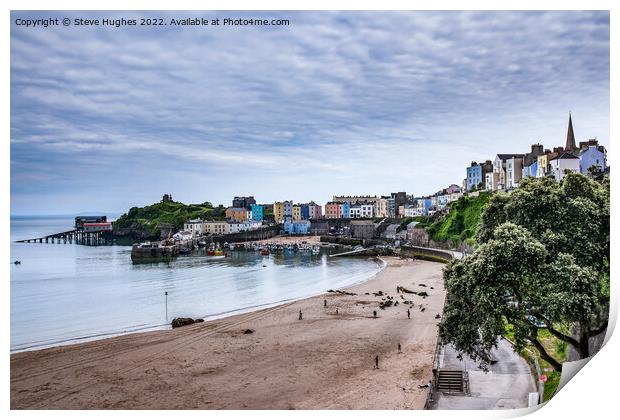 Tenby from the promenade Print by Steve Hughes