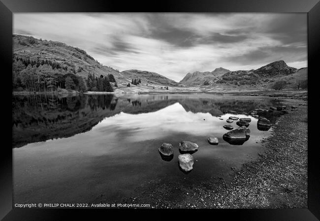 Blea tarn in black and white 696 Framed Print by PHILIP CHALK