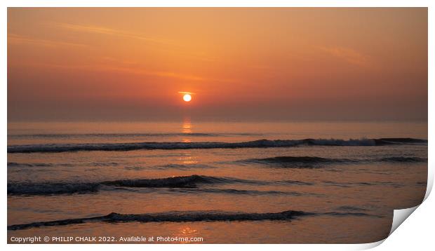 Sunrise over the ocean 697 Print by PHILIP CHALK