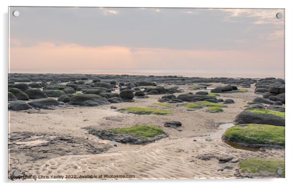 Rock formation on Hunstanton beach Acrylic by Chris Yaxley
