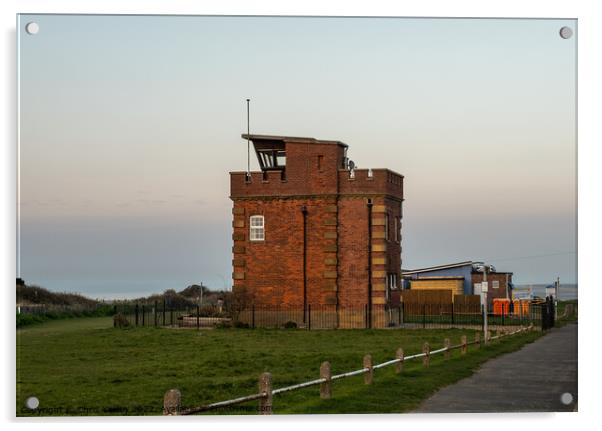 lifeguard lookout tower on Hunstanton clifftop, North Norfolk coast  Acrylic by Chris Yaxley
