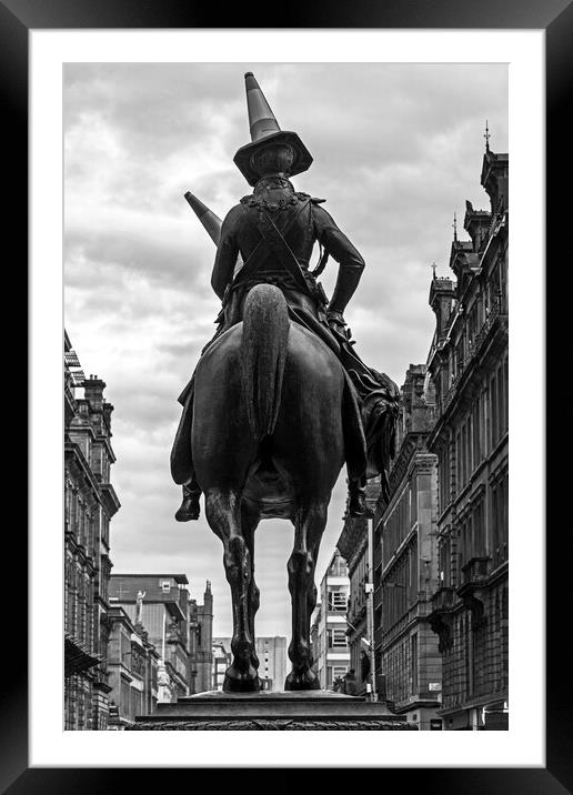 The Duke of Wellington, looking down Ingram Street Framed Mounted Print by Rich Fotografi 