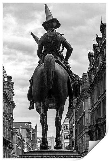 The Duke of Wellington, looking down Ingram Street Print by Rich Fotografi 