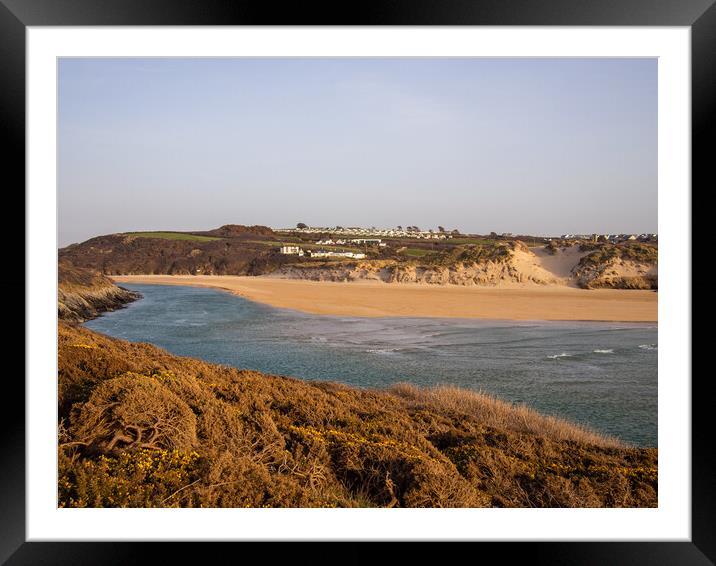 The River Gannel and Crantock beach Framed Mounted Print by Tony Twyman