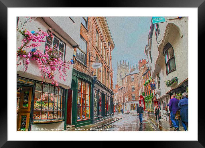 View down Petergate York Framed Mounted Print by GJS Photography Artist