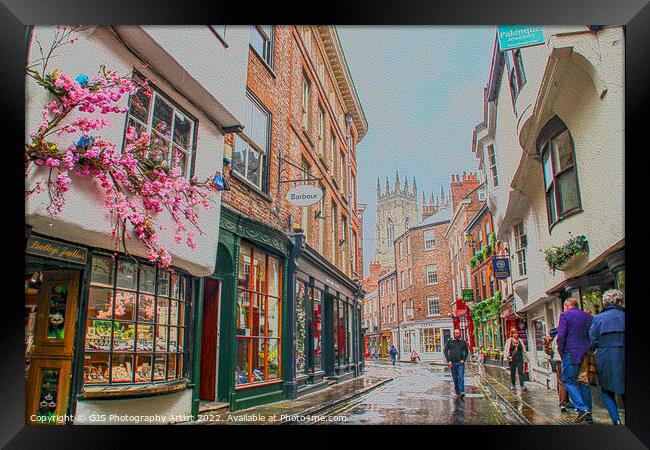 View down Petergate York Framed Print by GJS Photography Artist