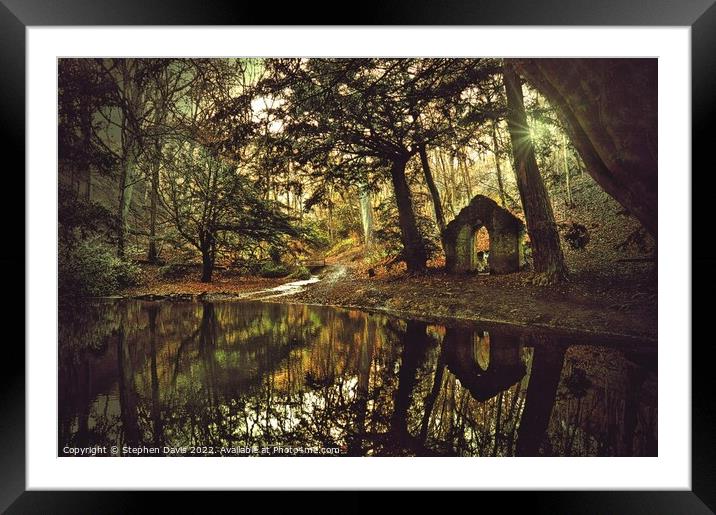 Rectory wood pool Framed Mounted Print by Stephen Davis