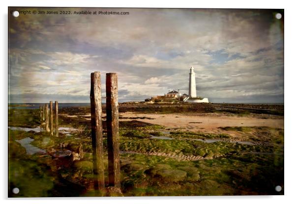 Artistic St Mary's Island Acrylic by Jim Jones