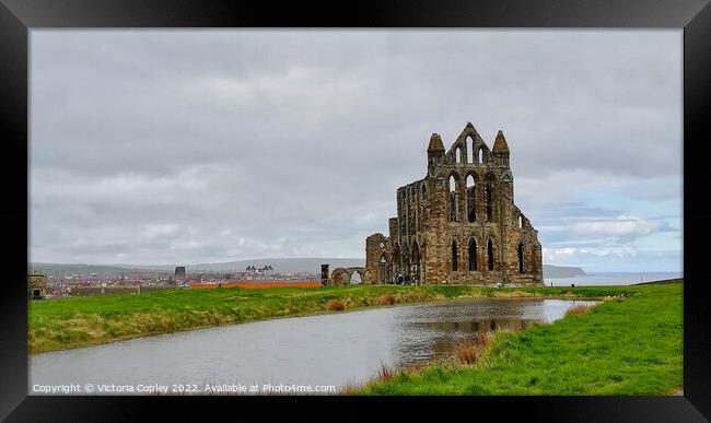 Whitby Abbey Framed Print by Victoria Copley