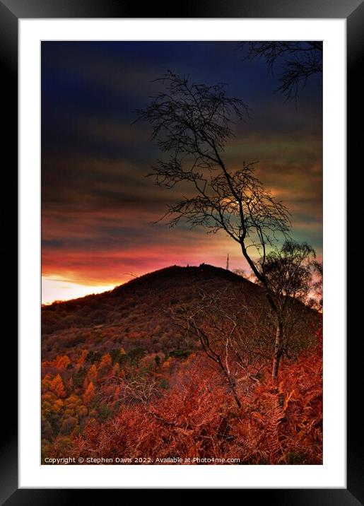 The Wrekin as seen from the Ercall. Framed Mounted Print by Stephen Davis