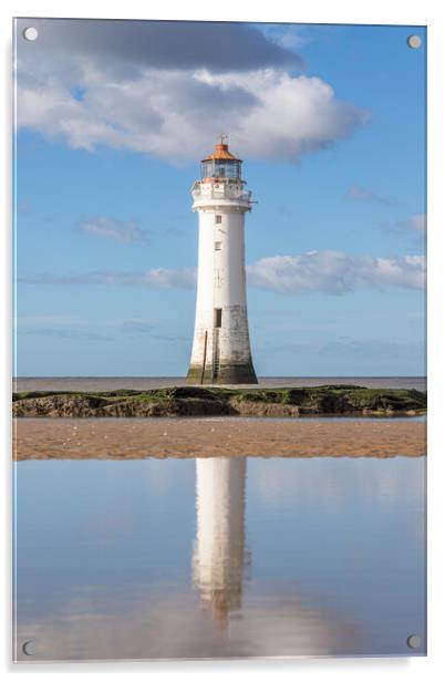New Brighton Lighthouse reflections Acrylic by Jason Wells