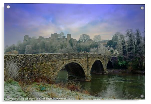 Dinham Bridge Ludlow Acrylic by Stephen Davis