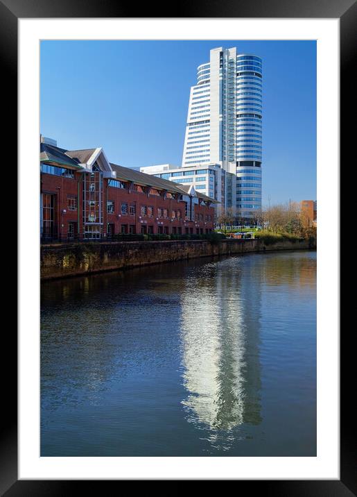 Bridgewater Place and River Aire in Leeds  Framed Mounted Print by Darren Galpin