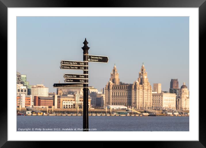 Wallasey Signpost Framed Mounted Print by Philip Brookes