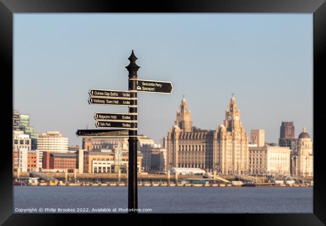 Wallasey Signpost Framed Print by Philip Brookes