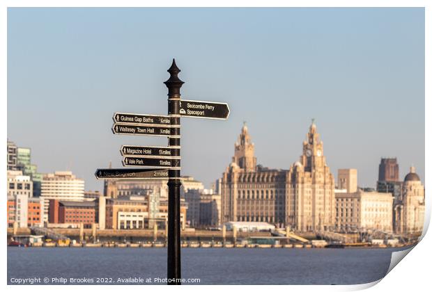 Wallasey Signpost Print by Philip Brookes