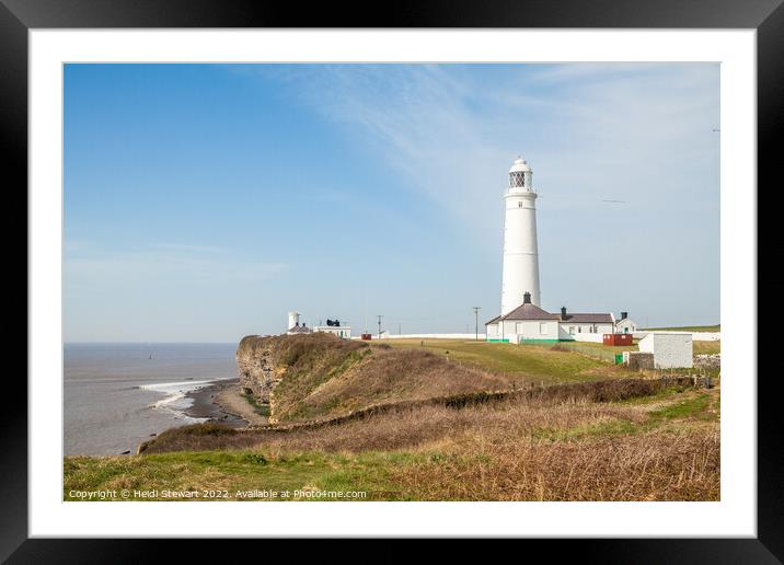 Nash Point Lighthouse and Coast Framed Mounted Print by Heidi Stewart