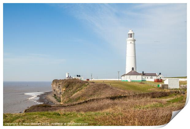 Nash Point Lighthouse and Coast Print by Heidi Stewart