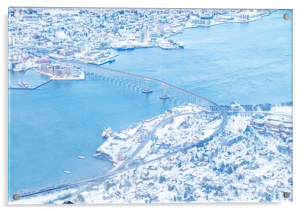 Arctic Cathedral: Tromso Bridge's Grandeur Acrylic by Holly Burgess
